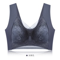 一体式蕾丝固定杯美背防走光无钢圈文胸加肥蕾丝公主裹胸女士抹胸