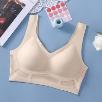 美背无钢圈舒适睡眠文胸一体杯防走光背心式内搭固定杯无痕内衣女