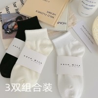 纯棉薄款日系学生袜子5双组合运动休闲彩色短袜糖果色春秋短筒袜