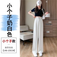 24新款春夏窄版西装阔腿裤高腰垂感宽松直筒休闲裤