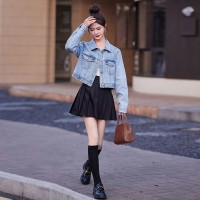 现货，牛仔外套双层下摆，里层洗毛边