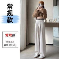 西装阔腿女2024春夏季宽松休闲高腰显瘦直筒裤垂坠感拖地裤