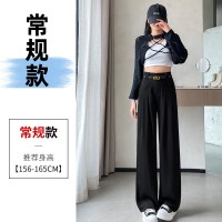 西装阔腿女2024春季宽松休闲高腰显瘦直筒裤垂坠感拖地