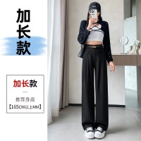 西装阔腿女2024春季宽松休闲高腰显瘦直筒裤垂坠感拖地