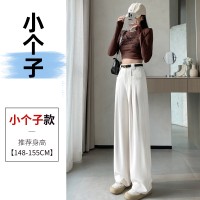 西装阔腿女2024春季宽松休闲高腰显瘦直筒裤垂坠感拖地