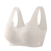 新品软支撑无痕爱心内衣美背固定杯薄款聚拢防下垂无钢圈背心文胸