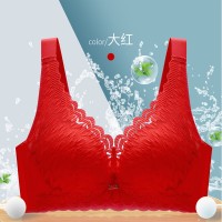 春夏新款高品质内衣上薄下厚无钢圈收副乳调整型性感蕾丝透气文胸