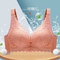 春夏新款高品质内衣上薄下厚无钢圈收副乳调整型性感蕾丝透气文胸