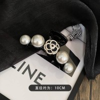 高级感复古鲨鱼夹大号珍珠抓夹韩气质发夹女后脑勺盘发夹子头饰