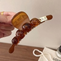高级感复古鲨鱼夹大号珍珠抓夹韩气质发夹女后脑勺盘发夹子头饰