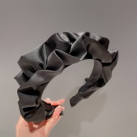韩版新款法式褶皱宽边发箍高级感小香风头箍外出高颅顶压发头饰女