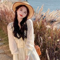 现货【2024仙女】镂空连衣裙马甲拼接199