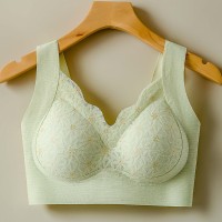 双重提拉反重力无痕固定杯软支撑收副乳背心式蕾丝文胸美背内衣女
