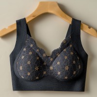 双重提拉反重力无痕固定杯软支撑收副乳背心式蕾丝文胸美背内衣女
