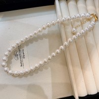 时尚百搭fever施家超亮珍珠项链法式ins复古迷你颈链女夏轻奢小众