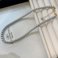 时尚百搭fever施家超亮珍珠项链法式ins复古迷你颈链女夏轻奢小众