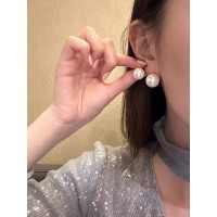 施家银灰色正圆珍珠毛衣链2024年新款潮项链女小众设计款锁骨颈链
