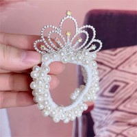 韩版儿童奶咖蝴蝶结珍珠发圈小女孩卡通扎头发女童丸子头皮筋头绳