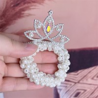 韩版儿童奶咖蝴蝶结珍珠发圈小女孩卡通扎头发女童丸子头皮筋头绳