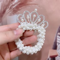 韩版儿童奶咖蝴蝶结珍珠发圈小女孩卡通扎头发女童丸子头皮筋头绳