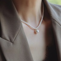 倪妮同款珍珠项链女轻奢气质高级感锁骨链2024年新款小众颈链