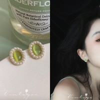 天然淡水珍珠贝母耳钉耳夹女无耳洞高级感简约气质蚊香盘耳饰耳环