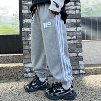 男童运动裤子2024童装春季新款中大童儿童黑色针织卫裤春秋款