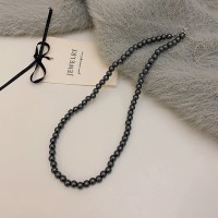 轻奢小众倪妮同款施家黑珍珠项链女超仙卫衣毛衣链个性高级感颈链