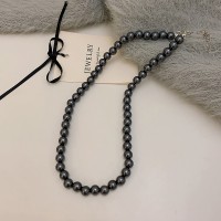 轻奢小众倪妮同款施家黑珍珠项链女超仙卫衣毛衣链个性高级感颈链