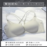 新款2024前扣式内衣女小胸聚拢收副乳防下垂上托纯欲性感美背文胸