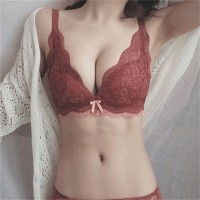 新品蕾丝内衣女小胸衣聚拢收副乳上托无钢圈调整型性感文胸套装