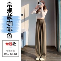 2024春夏新款西装裤女高腰阔腿休闲裤小个子直筒拖地裤