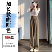 2024春夏新款西装裤女高腰阔腿休闲裤小个子直筒拖地裤