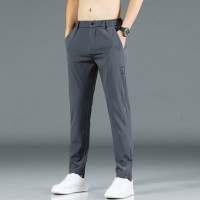 外贸2024春夏季青少年休闲裤男百搭潮流冰丝弹力西裤男1063