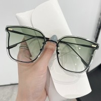 透明渐变色太阳镜女士高质量金属框架墨镜防晒防紫外线太阳眼镜男