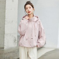 2024年新款春季风衣女短款宽松休闲连帽显瘦外套女小个子