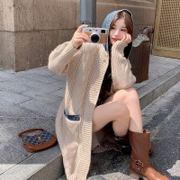 春款加厚连帽子牛仔拼针织外套199