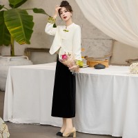 现货新中式套裙女2024年春季新款女装时尚气质两件套