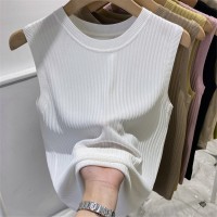 美式圆领冰丝吊带背心女夏季内搭凉感无袖打底上衣外穿针织衫