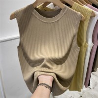 美式圆领冰丝吊带背心女夏季内搭凉感无袖打底上衣外穿针织衫