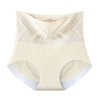 无痕中高腰收腹内裤女美体塑身提臀底档大码舒适高腰三角内裤塑身