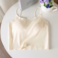 美背无痕吊带背心女固定胸垫内搭外穿无钢圈聚拢收副乳吊带背心女