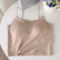 美背无痕吊带背心女固定胸垫内搭外穿无钢圈聚拢收副乳吊带背心女