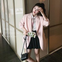 现货【2024】宽松小西装韩版粉色高级感199