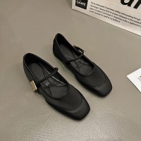 欧洲站欧货女鞋2024秋季新款一字扣平底百搭玛丽珍小皮鞋时尚单鞋