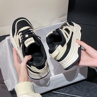 复古板鞋女款2024春季新款女鞋百搭厚底增高休闲运动小白鞋子