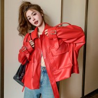 现货【2024皮衣多颜】高级感色机车短外套