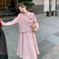 【2024现货】连衣裙灯芯绒针织马甲两件套99