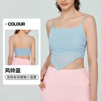 纯欲风设计感上衣女性感网纱吊带瑜伽背心带胸垫时尚外穿抹胸内衣