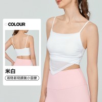 纯欲风设计感上衣女性感网纱吊带瑜伽背心带胸垫时尚外穿抹胸内衣